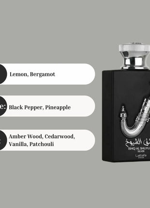 Ishq Al Shuyukh Silver 3.40 Fl. Oz EDP Spray By Lattafa