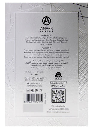 Anfar London Date Nights Homme 3.40 Fl. Oz EDP Spray By Anfar