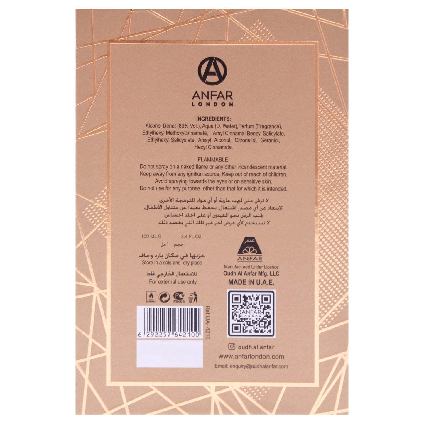Anfar London Date Nights Femme 3.40 Fl. Oz EDP Spray By Anfar