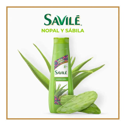 Savile Control Caída (Nopel) Hair Fall Control Shampoo with Prickly Pear Pads & Aloe Vera 25.36 fl. oz