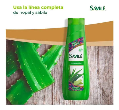 Savile Control Caída (Nopel) Hair Fall Control Shampoo with Prickly Pear Pads & Aloe Vera 25.36 fl. oz