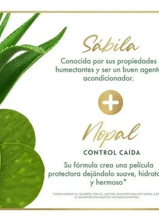 Savile Control Caída (Nopel) Hair Fall Control Shampoo with Prickly Pear Pads & Aloe Vera 25.36 fl. oz