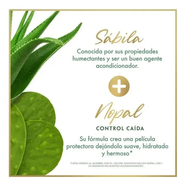 Savile Control Caída (Nopel) Hair Fall Control Shampoo with Prickly Pear Pads & Aloe Vera 25.36 fl. oz