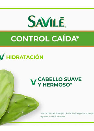 Savile Control Caída (Nopel) Hair Fall Control Shampoo with Prickly Pear Pads & Aloe Vera 25.36 fl. oz