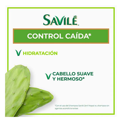 Savile Control Caída (Nopel) Hair Fall Control Shampoo with Prickly Pear Pads & Aloe Vera 25.36 fl. oz