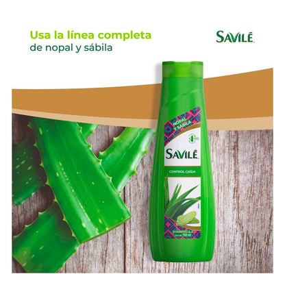 Savile Control Caída (Nopel) Hair Fall Control Shampoo with Prickly Pear Pads & Aloe Vera 25.36 fl. oz