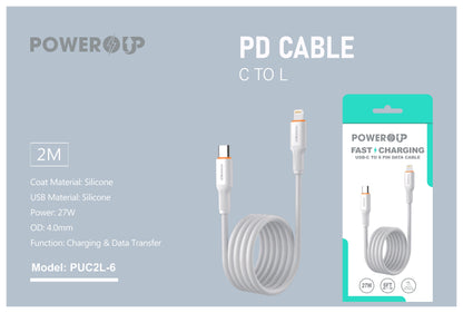 PowerUp 27W Fast Charging Data Cable USB-C to 8 Pin With 6ft Length