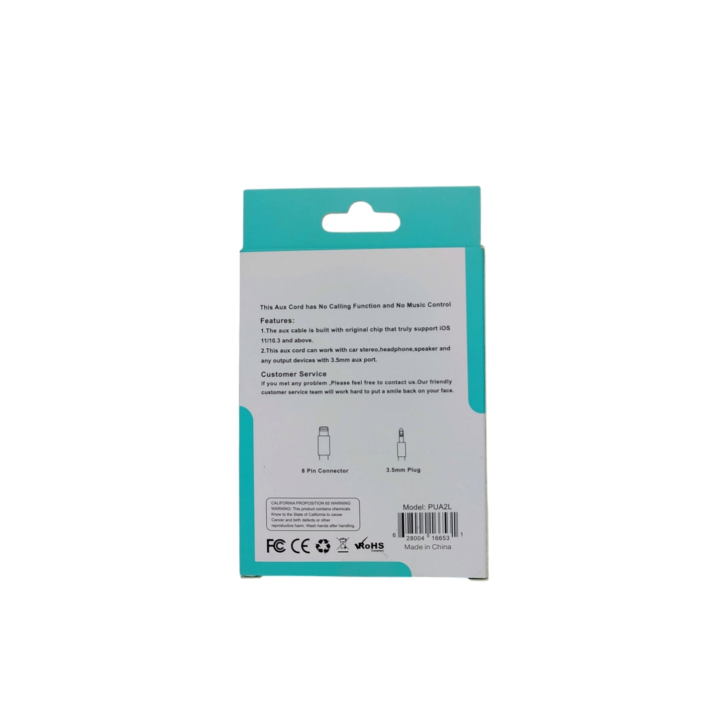 PowerUp 8 Pin To 3.5mm AUX Audio Jack Adaptor Cable With 1Mtr (3Ft) Length
