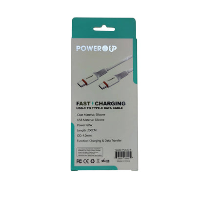 PowerUp 60W Fast Charging Data Cable USB-C to Type-C With 6ft Length