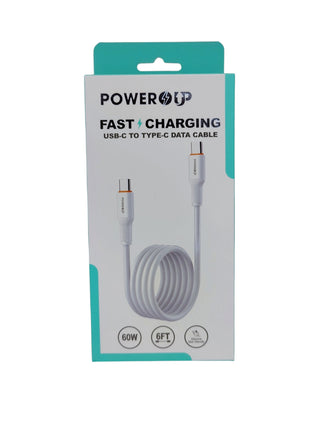PowerUp 60W Fast Charging Data Cable USB-C to Type-C With 6ft Length