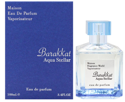 Barakkat Aqua Stellar Eau de Parfum – 100 ml / 3.4 fl oz by Fragrance World, For Unisex
