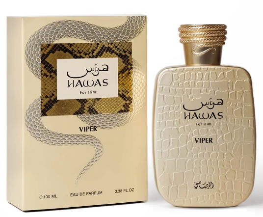 Rasasi Hawas Viper Eau de Parfum – For Him | 100 ml / 3.4 fl oz | Men