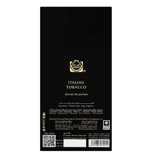 Surrati Italian Tobacco Extrait de Parfum – Unisex | 150 ml / 5.08 fl oz | Men & Women