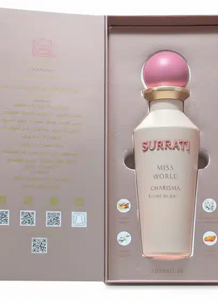 Surrati Miss World Charisma Eau de Parfum – For Women | 100 ml / 3.4 fl oz | Female
