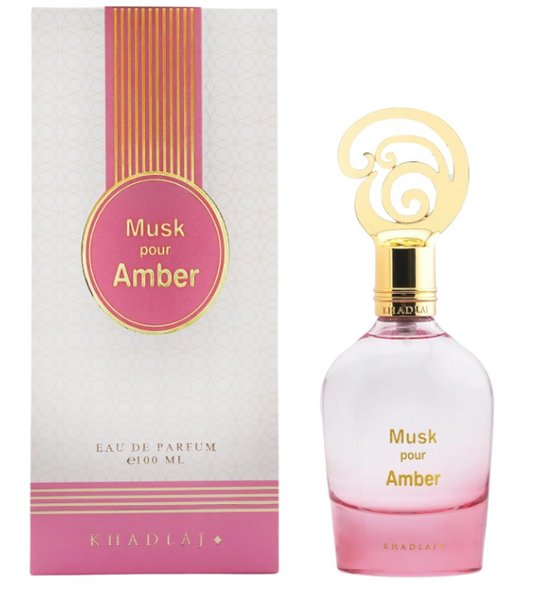 Khadlaj Musk Pour Amber Eau de Parfum Spray – For Women | 3.4 fl oz / 100 ml