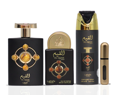 Al Qiam Gold Gift Set by Lattafa Pride – Unisex | 100 ml / 3.4 fl oz + Extras