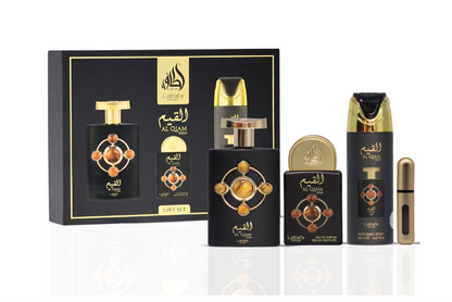Al Qiam Gold Gift Set by Lattafa Pride – Unisex | 100 ml / 3.4 fl oz + Extras