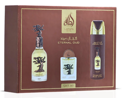 Lattafa Eternal Oud Gift Set – Unisex | 100 ml / 3.4 fl oz + Extras