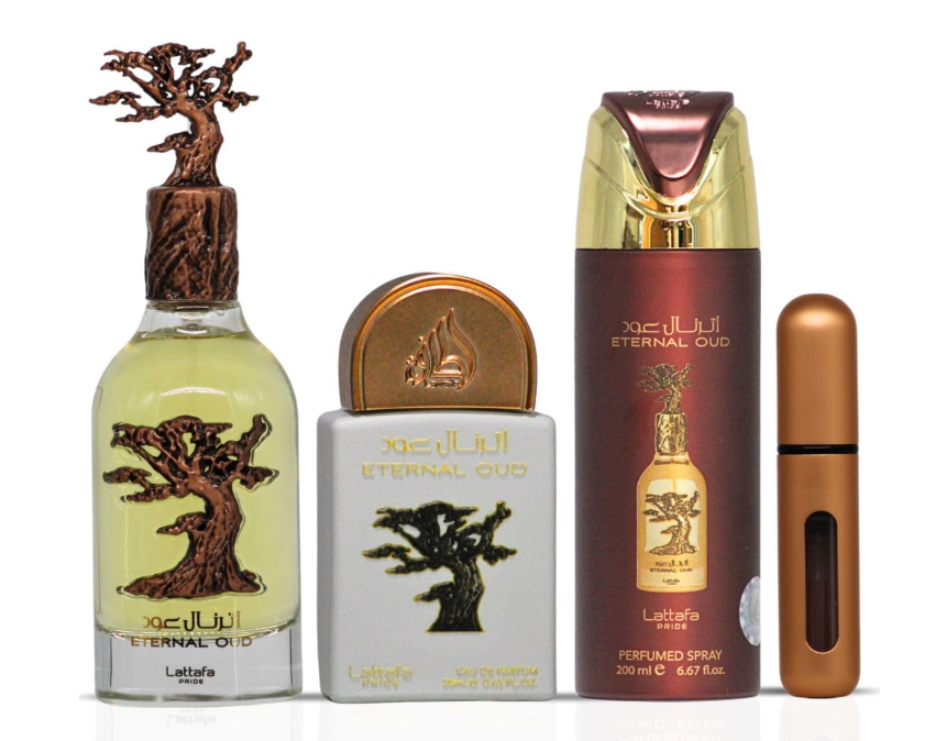 Lattafa Eternal Oud Gift Set – Unisex | 100 ml / 3.4 fl oz + Extras
