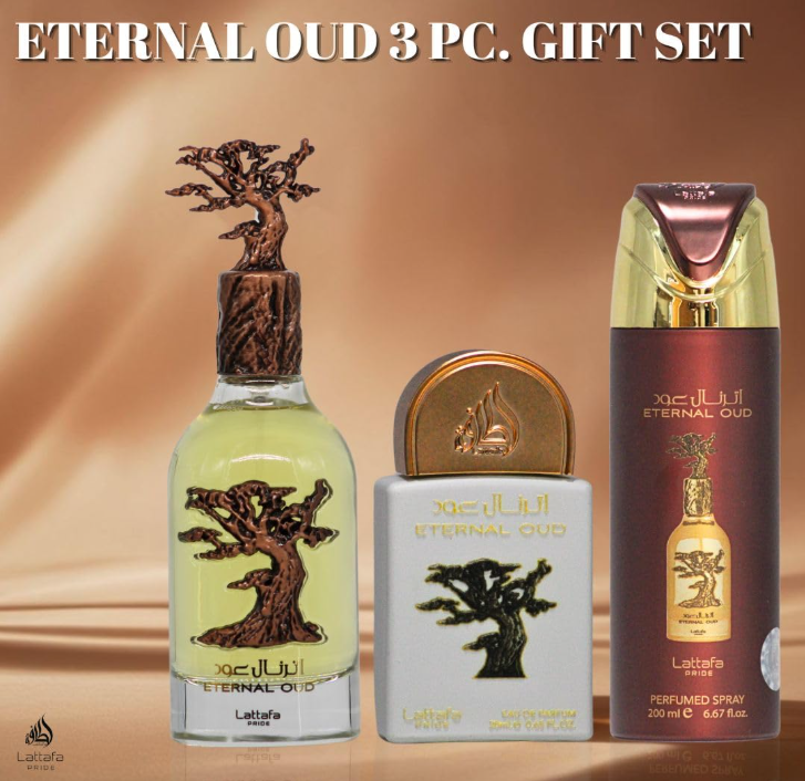 Lattafa Eternal Oud Gift Set – Unisex | 100 ml / 3.4 fl oz + Extras