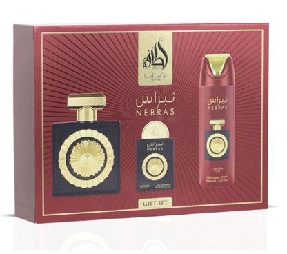 Lattafa Nebras Gift Set – Unisex | 100 ml / 3.4 fl oz + Extras