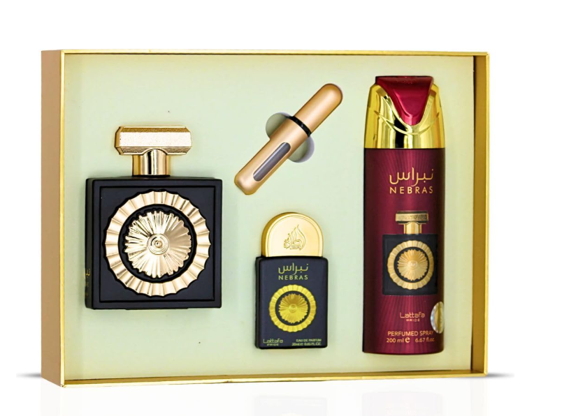 Lattafa Nebras Gift Set – Unisex | 100 ml / 3.4 fl oz + Extras