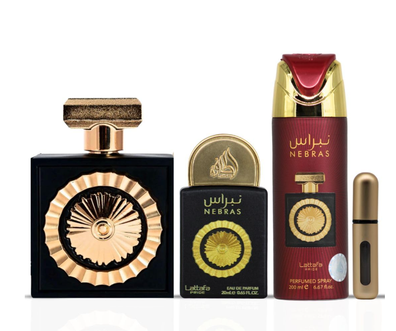 Lattafa Nebras Gift Set – Unisex | 100 ml / 3.4 fl oz + Extras