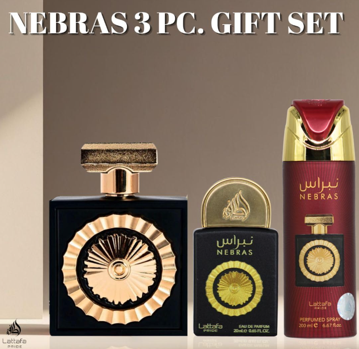 Lattafa Nebras Gift Set – Unisex | 100 ml / 3.4 fl oz + Extras