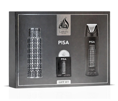 Lattafa Pisa Gift Set – Unisex | 100 ml / 3.4 fl oz + Extras