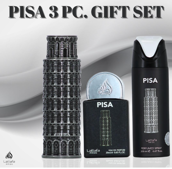 Lattafa Pisa Gift Set – Unisex | 100 ml / 3.4 fl oz + Extras