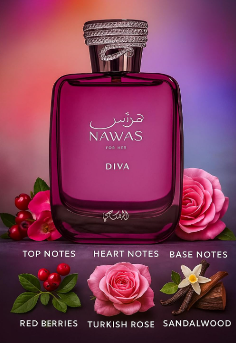 Rasasi Hawas Diva Eau de Parfum – 100 ml / 3.4 fl oz Eau de Parfum (Women)