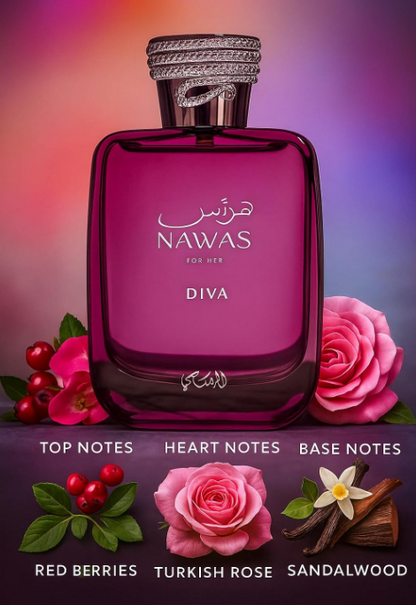 Rasasi Hawas Diva Eau de Parfum – 100 ml / 3.4 fl oz Eau de Parfum (Women)