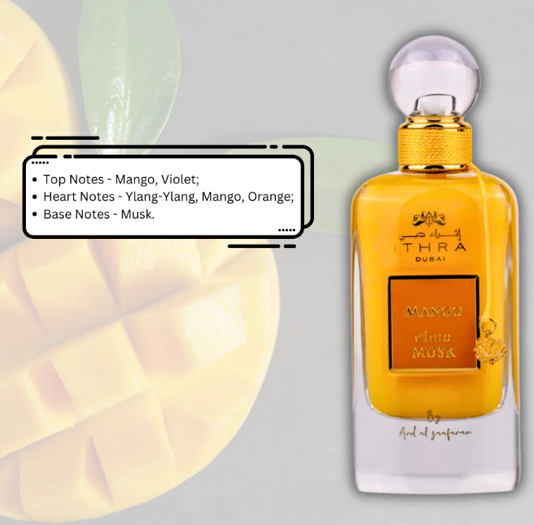 Ithra Dubai Musk ‑ Mango by Ard Al Zaafaran – 100 ml / 3.4 fl oz Eau de Parfum (Unisex)