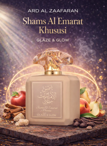 Shams Al Emarat Khususi Glaze & Glow – 100 ml / 3.4 fl oz Eau de Parfum (Women) by Ard Al Zaafaran