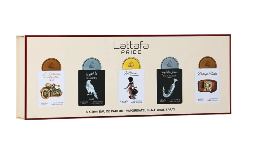 Lattafa Pride Gift Sets – Collection No.5 (5 × 20 ml / 3.4 fl oz Total) Eau de Parfum Spray – Elegant Ladies Perfume Gift Box