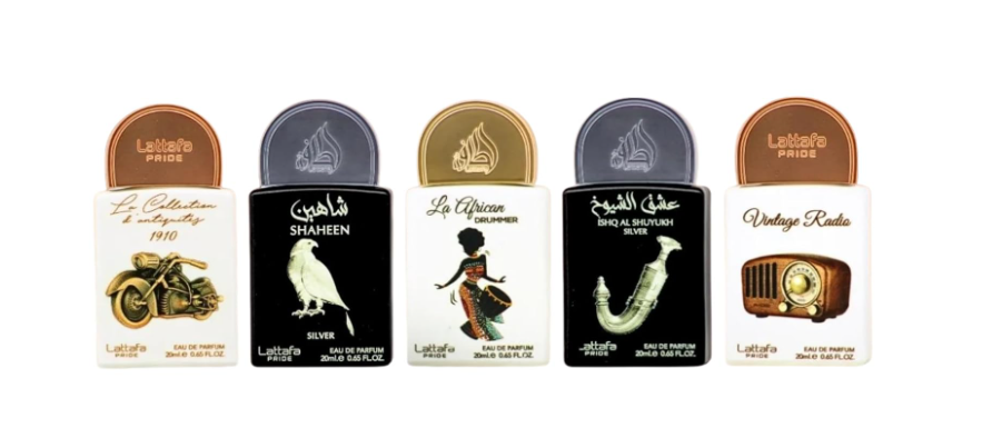 Lattafa Pride Gift Sets – Collection No.5 (5 × 20 ml / 3.4 fl oz Total) Eau de Parfum Spray – Elegant Ladies Perfume Gift Box