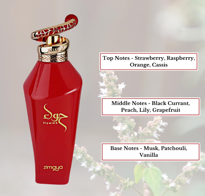 Zimaya Hawwa Red Eau de Parfum – For Women | 3.4 oz / 100 ml | Women