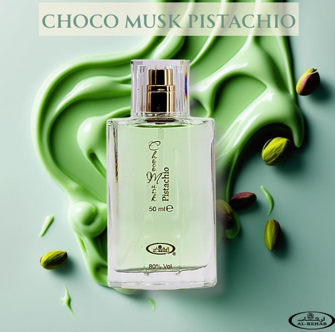 Al Rehab Choco Musk Pistachio Eau de Parfum Spray – Unisex | 50 ml / 1.65 fl oz
