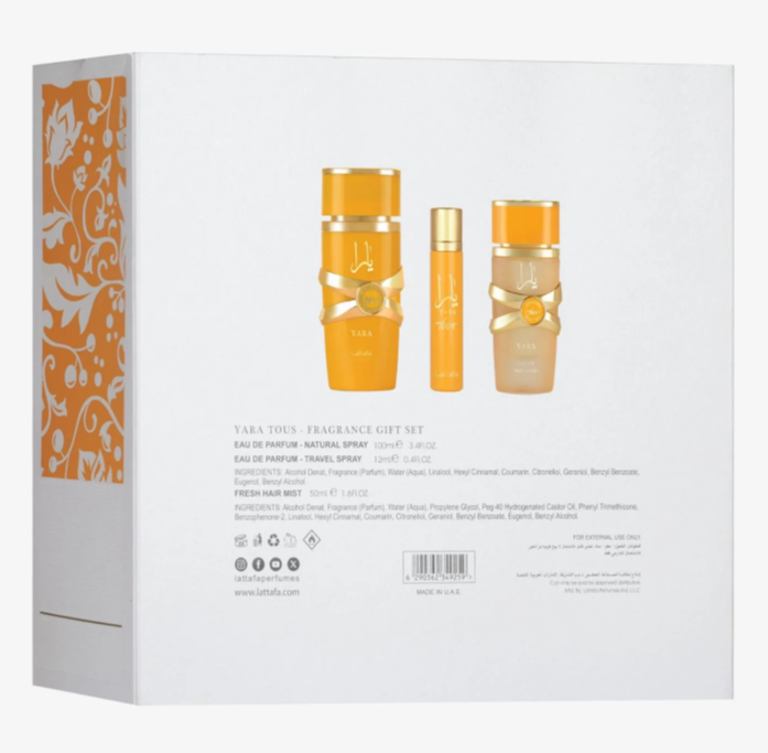Lattafa Yara Tous 3pc Gift Set – Women | 100 ml / 3.4 fl oz + Extras