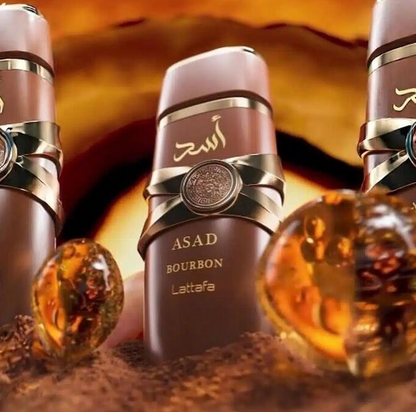 Lattafa-Asad Bourbon 3pcs Gift Set – Unisex | 100 ml / 3.4 fl oz + Extras