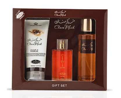 Al‑Rehab Choco Musk 3‑Piece Gift Set – Unisex | 50 ml / 1.69 fl oz + 200 ml Shower Gel + 250 ml Body Mist