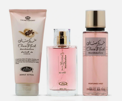 Al‑Rehab Choco Musk Marshmallow 3‑Piece Gift Set – Unisex | 50 ml / 1.69 fl oz + Extras