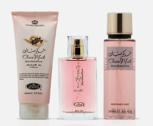 Al‑Rehab Choco Musk Marshmallow 3‑Piece Gift Set – Unisex | 50 ml / 1.69 fl oz + Extras