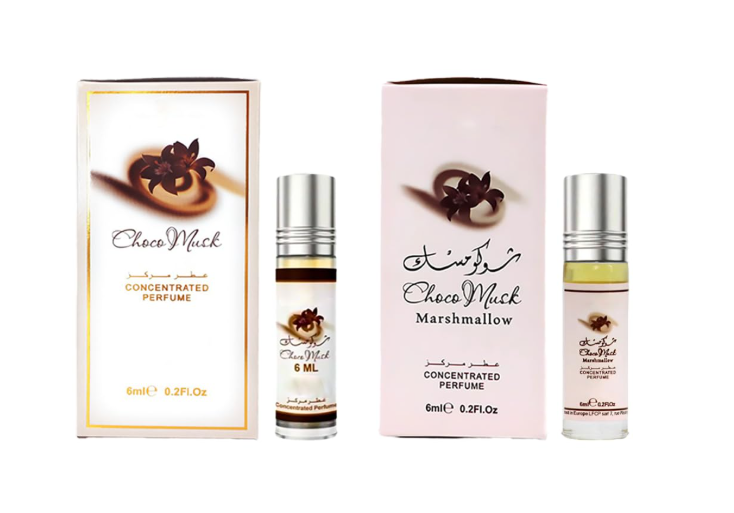 Choco Musk -Pack of 2 – 6 ml Roll-On Oil & Choco Musk Marshmallow 6 ml Roll-On Oil – Unisex Perfume Oils