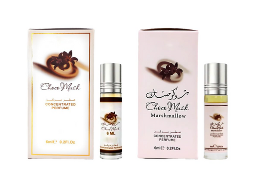 Choco Musk -Pack of 2 – 6 ml Roll-On Oil & Choco Musk Marshmallow 6 ml Roll-On Oil – Unisex Perfume Oils