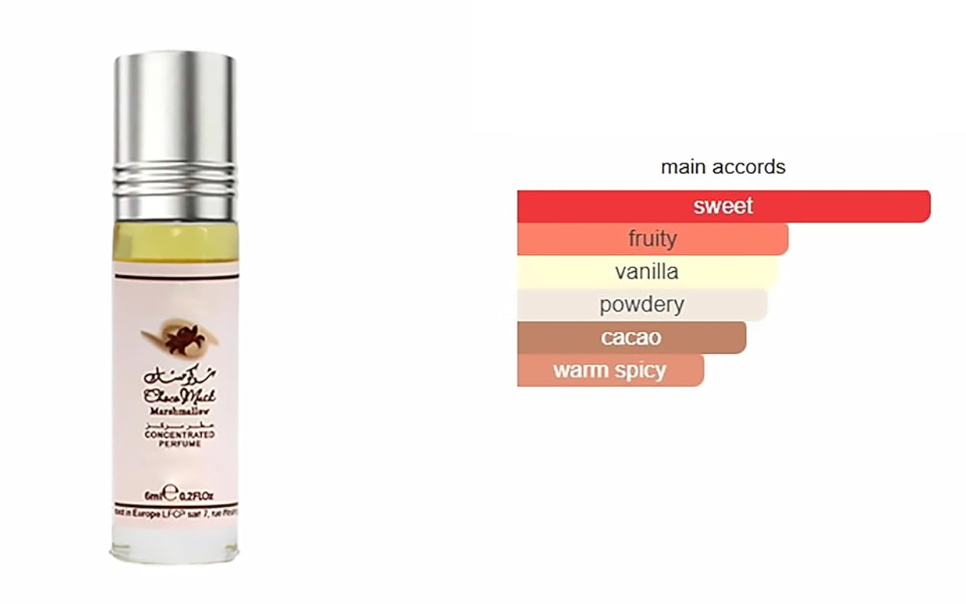 Choco Musk -Pack of 2 – 6 ml Roll-On Oil & Choco Musk Marshmallow 6 ml Roll-On Oil – Unisex Perfume Oils