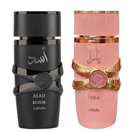 Lattafa Yara Elixir & Asad Elixir Combo – Eau de Parfum Duo | 3.4 oz / 100 ml Each | Unisex