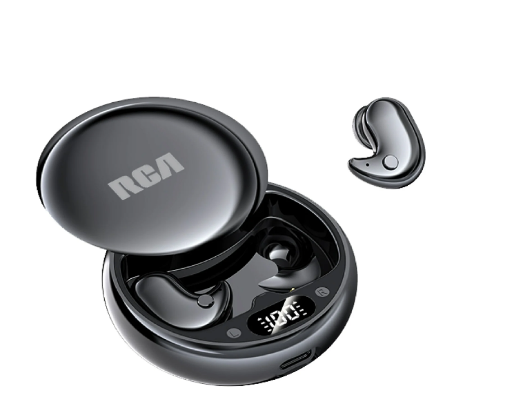 RCA Wave-80 True Wireless Earbuds – Bluetooth, Long Battery Life, Immersive Sound, Compact Design, Multi-Color (White, Black)