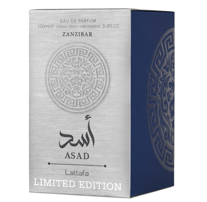 Lattafa Asad Zanzibar Limited Edition EDP – For Him | 100 ml / 3.4 fl oz | Men