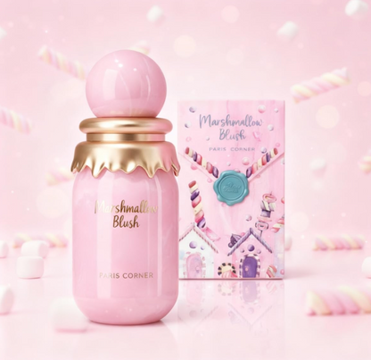 Paris Corner Marshmallow Blush Eau de Parfum for Women 1.7 oz / 50ml – Sweet Gourmand Strawberry & Marshmallow Perfume Spray